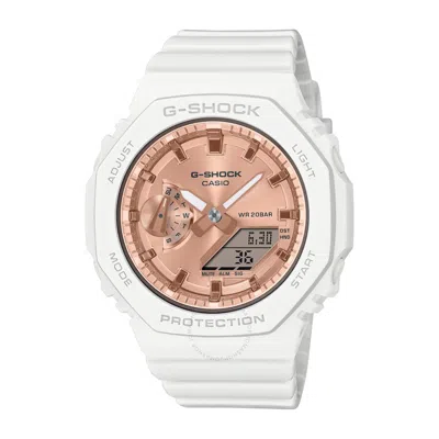 Casio G-shock World Time Quartz Analog-digital Rose Gold Dial Ladies Watch Gma-s2100md-7adr In White