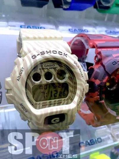 Pre-owned Casio G-shock Zebra Pattern Camouflage Men's Watch Dw-6900zb-9