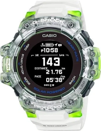 Pre-owned Casio Gbd-h1000-7a9jr G-shock G-squad Clear Resistant To Shock Gps Men's Watch