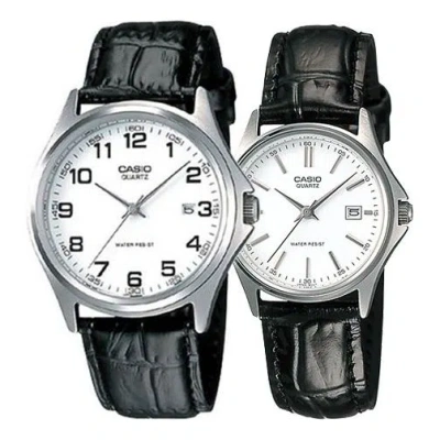 Casio General Dress Japan / South Korea Fashion Couple White Dial White Analog In Black