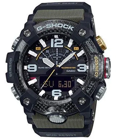 Pre-owned Casio Gg-b100-1a3jf  G-shock Bluetooth- Carbon Core Guard Structure Men's Green