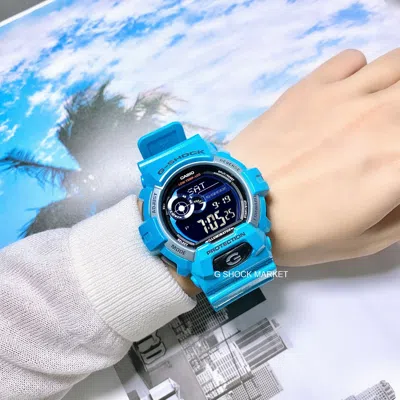 Pre-owned Casio Gls-8900-2 G-shock G-lide 200m Blue Men's Watch In Black