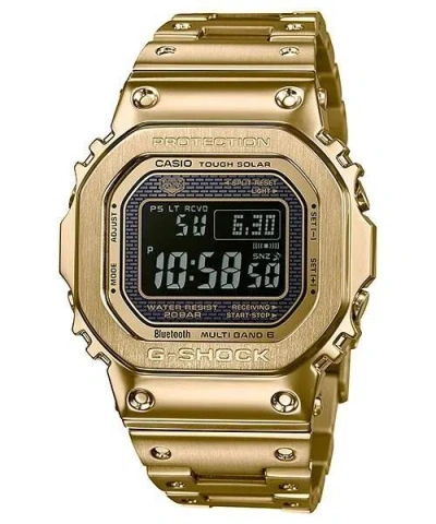 Pre-owned Casio Gmw-b5000gd-9 Solar Radio Men's Watch Bluetooth Gold Round