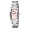 Casio Golden Quartzes Waterproof Pink Analog In Silver