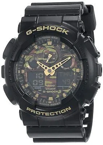 Pre-owned Casio Gshock Mens Automatic Watch Analog-digital Display And Resin Strap Ga100cf