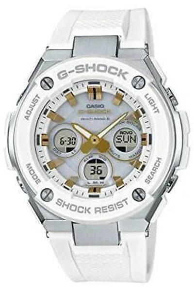 Pre-owned Casio Gst-w300-7ajf G-shock G-steel White Radio Solar Men's Watch