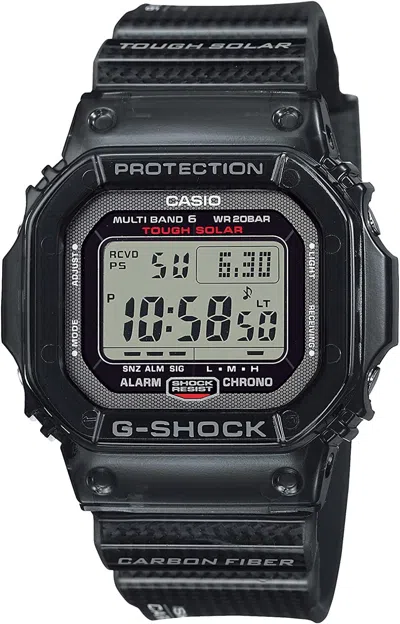 Pre-owned Casio Gw-s5600u-1jf G-shock Gw-m5600 Series Black Solar Radio Carbon Fiber Watch