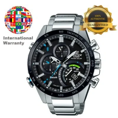 Pre-owned Casio International Warranty Eqb-501xdb-1ajf Edifice Time Traveler Men's Watch