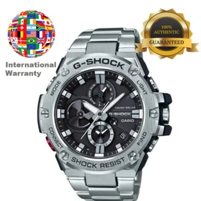 Pre-owned Casio International Warranty Gst-b100d-1ajf G-steel Bluetooth Chronograph Men's Watch