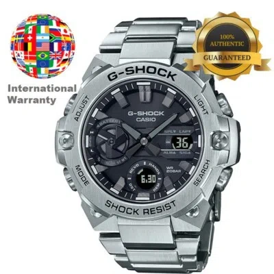 Pre-owned Casio International Warranty Gst-b400d-1ajf G-shock G-steel Solar Radio Men's Watch