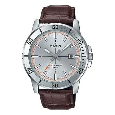 Casio Leather Band Waterproof Business Style Men Mens Brown Analog