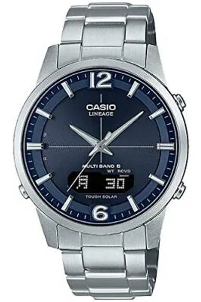 Pre-owned Casio Lineage Lcw-m170d-2ajf Blue Dial Tough Solar Atomic Radio Men