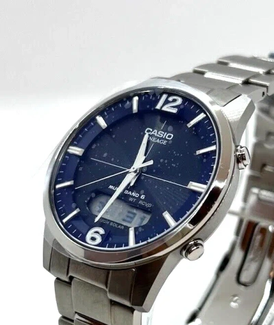 Pre-owned Casio Lineage Lcw-m170td-2ajf Titanium Solar Radio Watch Men From Japan 39.5mm