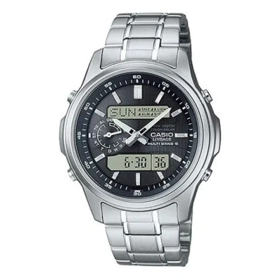 Casio Lineageserieses Men S Silver/ Solar Powered Mens Black Analog