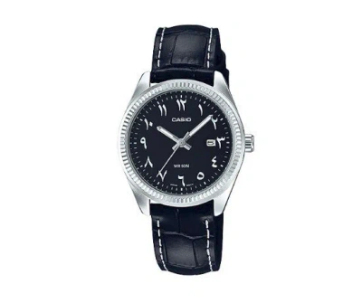 Pre-owned Casio Ltp-1302l-1b3vdf Arabic Numbers Dial Watch For Women
