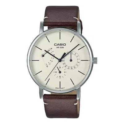 Casio Male Dress Japan / South Korea Fashion Sports Brown Analog In Black