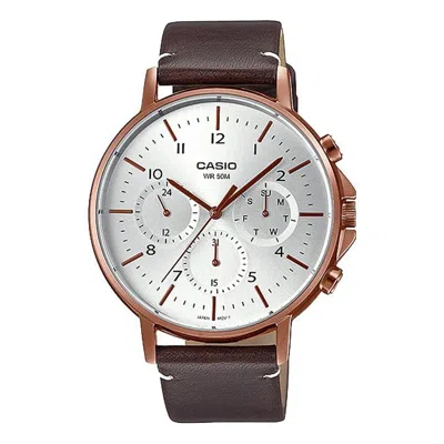 Casio Male Dress Japan / South Korea Fashion Sports Rose Gold Analog In Brown