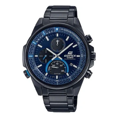 Casio Male Edifice Japan / South Korea Fashion Mens Blue Analog In Black