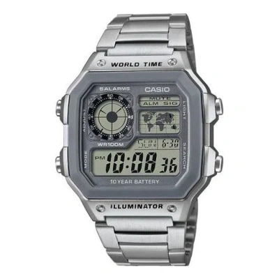 Casio Male Youth Japan / South Korea Fashion Waterproof Mens Silver Digital In Metallic
