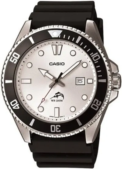 Pre-owned Casio Mdv-106-7av White Casual Sports Watch With Analog Dial Code And Resin Band