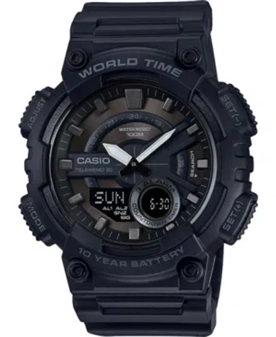 CASIO MEN'S ANALOG-DIGITAL BLACK RESIN STRAP WATCH 50MM