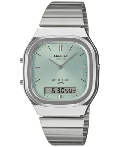 Casio Men's Analog-digital Stainless Steel Watch 35.8mm In Silver