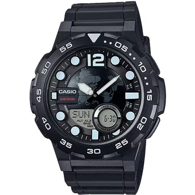 Casio Men's Analog-digital Watch With Black Dial - Aeq-100w-1av