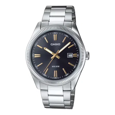 Casio Men's Black Dial Analog Watch With Stainless Steel Bracelet - Mtp-1302d-1a2v In Pink