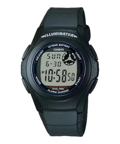 Casio Men's Black Digital Sport Watch With Grey Display - F-200w-1a In Blue