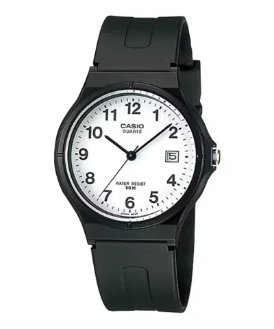 Casio Men's Black Watch With White Dial - Mw-59-7bvdf