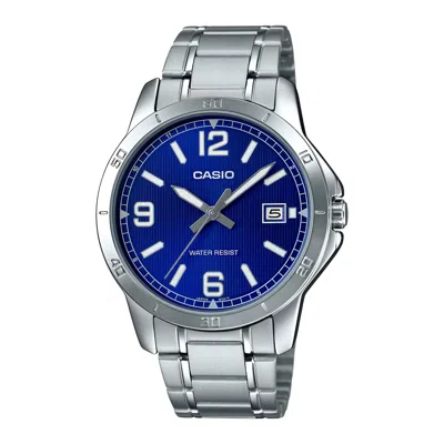 Casio Men's Blue Dial Analog Watch With Stainless Steel Bracelet - Mtp-v004d-2budf