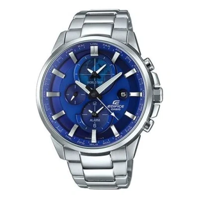 Casio Men's ( Business )  Edifice Design Map Blue Watch Blue Dial Mens Blue Analog In Metallic