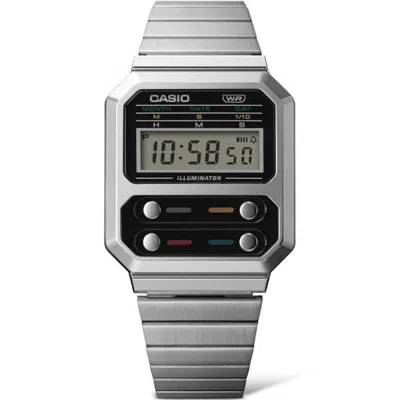 Pre-owned Casio Men's  A100 A100we1a Watch In Stainless Steel