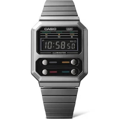 Pre-owned Casio Men's  A100 A100wegg1a Watch In Stainless Steel In Silver