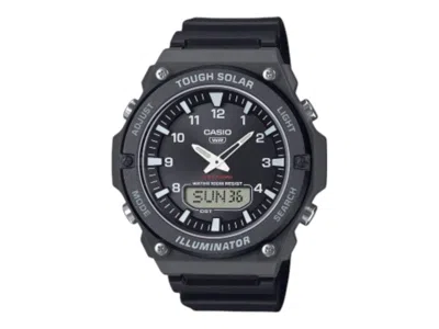Pre-owned Casio Men's  Analog Aqs8201a Watch In Resin In Brown