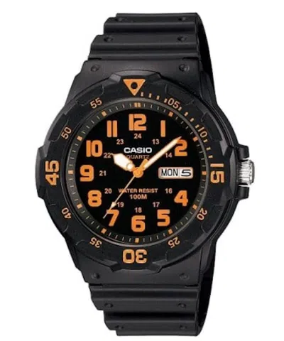 Pre-owned Casio Men's  Analog Mrw200h4bv Watch In Resin In Brown