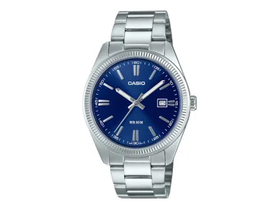 Pre-owned Casio Men's  Analog Mtp1302pd2a Watch In Stainless Steel In Silver
