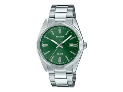 Pre-owned Casio Men's  Analog Mtp1302pd3a Watch In Stainless Steel In Silver