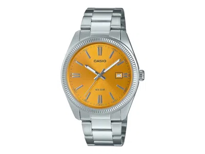 Pre-owned Casio Men's  Analog Mtp1302pd9a Watch In Stainless Steel In Silver