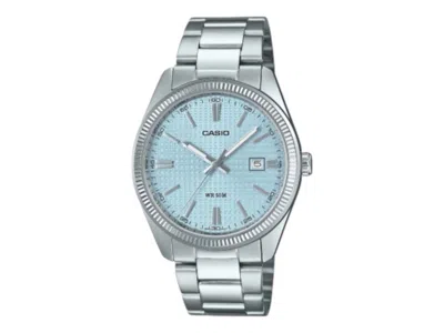 Pre-owned Casio Men's  Analog Mtp1302pe2a Watch In Stainless Steel In Silver