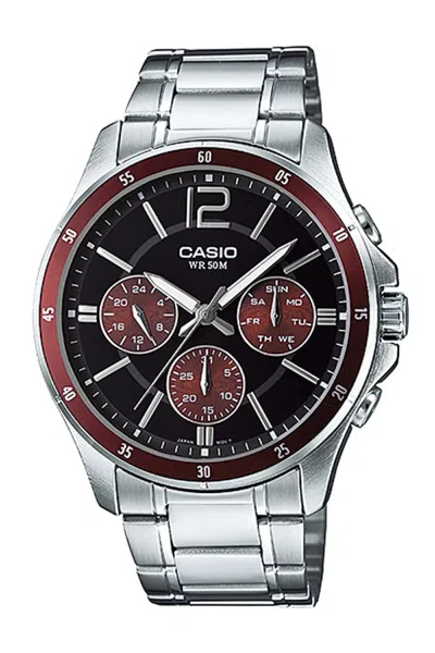 Pre-owned Casio Men's  Analog Mtp1374d5a Watch In Stainless Steel