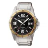 Casio Men's  Dress Collection Quartz Movement Stainless Steel Strap Black Dial Watch Analog Mens In Metallic