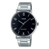 Casio Men's  Dress Series Black Stainless Steel Quartz Casual Watch Analog Mens In Metallic