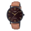 Casio Men's  Dress Series Classic Minimalistic Exquisite Fashion Watch 40mm Waterproof Orange Strap M In Black