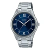 Casio Men's  Dress Series Minimalistic Retro Small Business Watch Navy Blue Mens Dark Blue Analog In Silver
