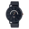 Casio Men's  Dress Series Waterproof Quartz Dial 43mm Stainless Steel Strap Watch Mens Black Analog