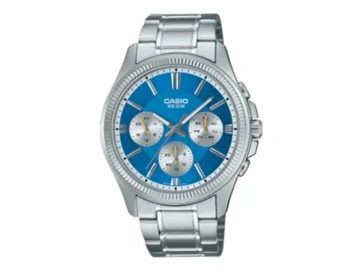 Pre-owned Casio Men's  Dress Watch Mtp1375pd2a2 In Stainless Steel In Silver