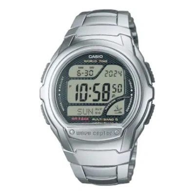 Casio Men's  Fashion Casual Stainless Steel Strap Quartz Stopwatch Business Watch Mens Silver Digital In Metallic