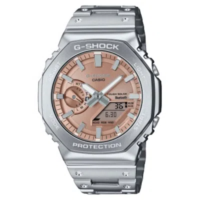 Pre-owned Casio Men's  Full Metal Gshock Gmb2100ad5a Watch In Stainless Steel In Silver