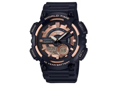 Pre-owned Casio Men's  Gshock Aeq110w1a3 Watch In Resin In Brown